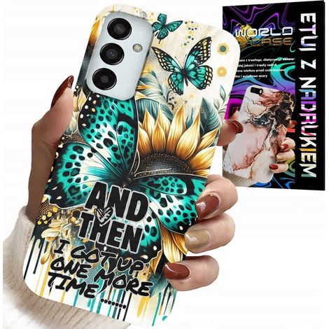 Hülle für Samsung Galaxy M13 4G – AND then I GOT UP, feminine Muster + Folie (1/5)