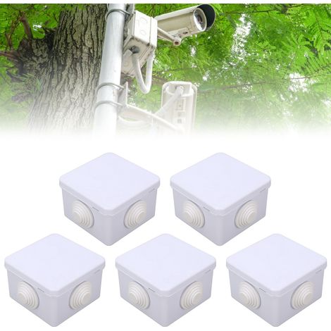 IP55 Wasserdichte Anschlussdose Kabeldichtungsbox 5-teiliges Set aus Kunststoff- und Gummisteckerdosen für Videoüberwachungsanlagen/Geräte (1/5)