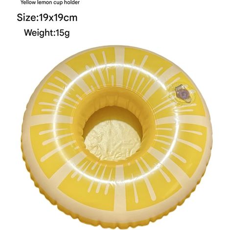 Lot de 2 porte-gobelets, porte-gobelets en PVC épais, porte-gobelets jaune citron, adaptés à la piscine (1/4)