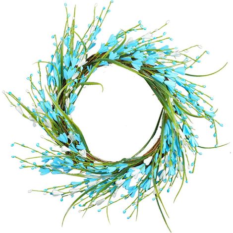 Guirlande Porte - Guirlande Vigne Artificielle Bleue - 40 Cm - Pour Porte D'Entrée Mur Fenêtre - Décoration Intérieure Extérieure - 1 Pièce (1/5)