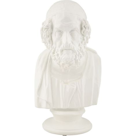 Buste Homme en Résine "Sage" 25cm Blanc (1/5)