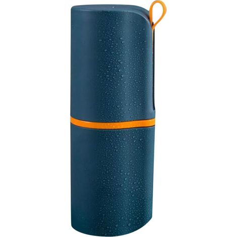 Porte-brosse à dents de voyage tasse de rince-bouche Portable Camping boîte de rangement de toilette voyage et maison boîte de rangement, bleu foncé