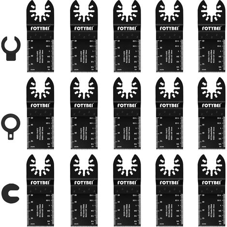 Lame de Scie Oscillante, 15pcs Universelle Lame Outil Multifonction Saw Blades Accessoires pour Bois, Plastique, Métal, Compatible avec Plus (1/5)