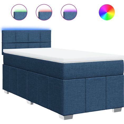 Maison Exclusive - Giroletto a Molle con Materasso Blu 90x200 cm inTessuto (1/5)