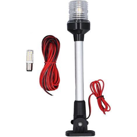 LED-Heckleuchte, 30 cm, klappbar, 360° Rundum-Navigations- und Ankerlampe für Pontonboote und Angler