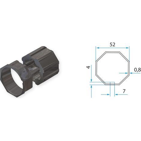 Tm2 45 Adattatore Per Tubo Ottagonale 52mm Faac A45050511s Automazione Garanzia