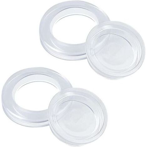 2 Pièces Anneau de Trou pour Parasol de Table Terrasse, Bague et Bouchon en Silicone 4,2 cm, Accessoire de Support de Parasol pour Table de Jardin, Verre ou Plage (Blanc) (1/4)