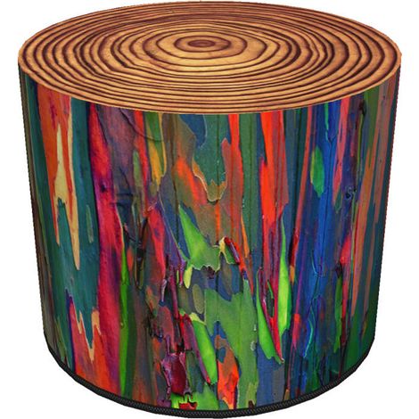 Dekorativer Pouf von Bertoni, exotisches Muster – runder Pouf für Wohnzimmer und Flur, 40 cm Durchmesser, elegant, mit Reißverschluss, waschbar (1/5)