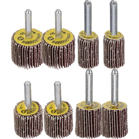 8pièces Kit Têtes de Meulage à Lamelles Abrasives pour Meuleuse Électrique Roues Abrasives Portables Multifonctions pour Métal Bois Plastique Remplacement Facile Plusieurs styles (1/5)