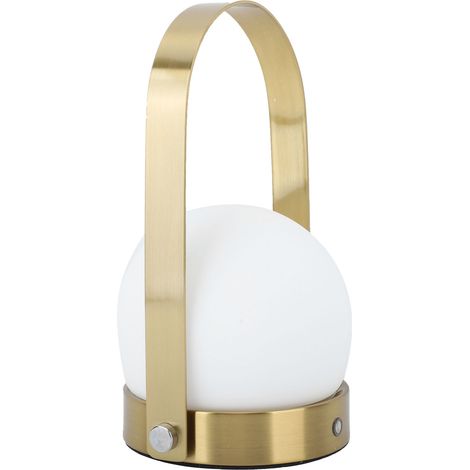 Lampe de table rechargeable LED portable, 3 températures de couleur, variateur sans paliers, dorée, pour chambre et extérieur (1/5)