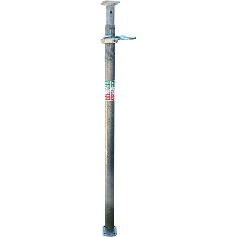Etai lourd droit galvanisé 1.70 à 3.00 m – Fût 76 mm – Coulisse 63.5 mm – Platines 140 x 140 mm – Charge élevée