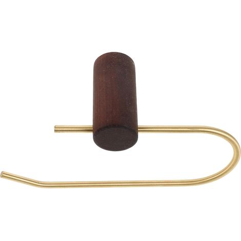 Porte-rouleau WC, laiton/bois/noyer/sans perçage/avec étagère (1/5)