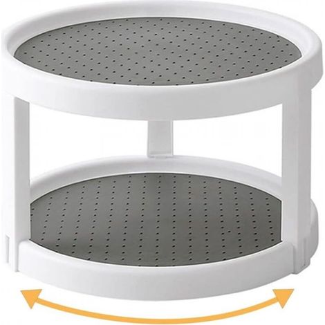 Plateau tournant epices, Placard Étagère à Épices, 2 étages Porte Épice Rotative Étagère à Épice Support de Stockage, pour Cuisine, Réfrigérateur, Congélateur, Armoire Et Comptoirs, épicesEtagère à ép (1/5)