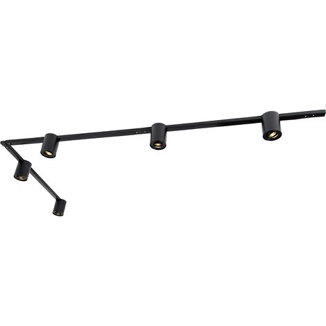 Modernes 1-Phasen-Schienensystem mit 5 Spots schwarz - Rondoo Up