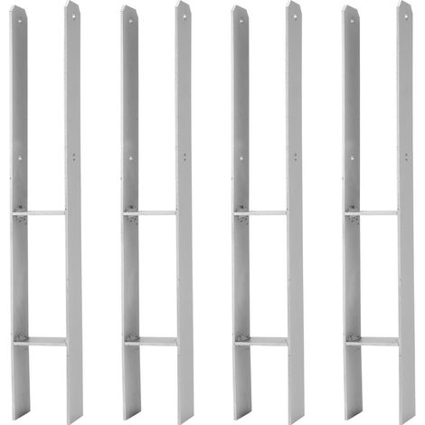 Hengda 91MM 4 Stück Pfostenträger Pfosten H-anker Feuerverzinkt Langlebig Vierkantholzpfosten für Pfosten 9x9cm