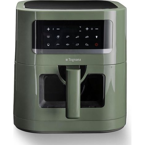 Tognana Iridea, Friggitrice ad aria 7 L con contenitore e griglia antiaderente e display digitale, verde salvia (1/5)