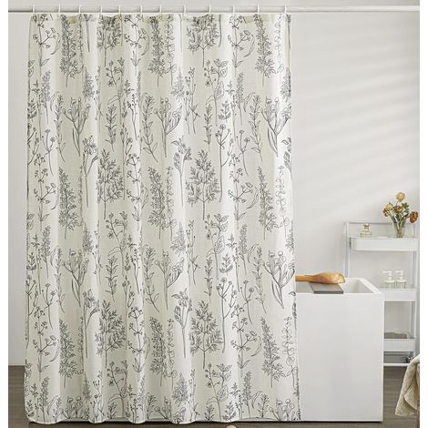Rideau de douche 180x200 cm noir pour salle de bain (1/5)