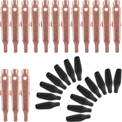 Pinces Crocodile Couleur Aléatoire avec Grosse Élasticité sans Dents en Cuivre Lot de 15 Clip Métallique Or et Conductivité Électrique Supérieure pour Usage (1/5)