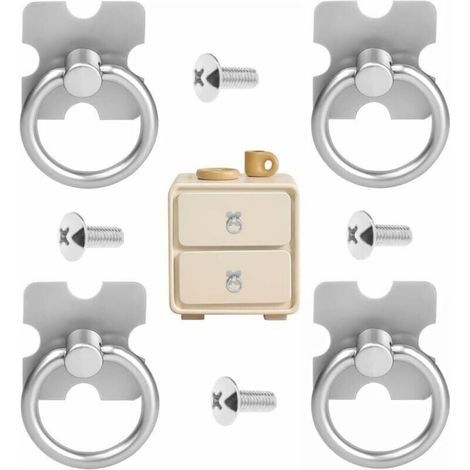 Set mit 4 Vintage-Schubladengriffen und -ringen, antike dekorative Griffe, Schranktürgriffe, Einzellochgriffe aus Legierung (1/5)