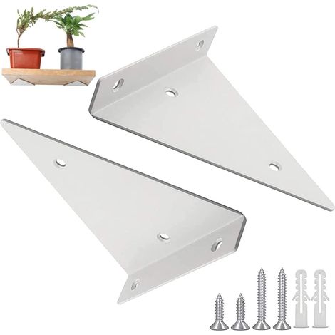 Lot de deux supports d étagère flottante cachés avec vis pour cuisine et bureau support mural invisible pour étagères et bibliothèques