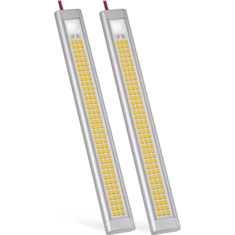 12V LED Lampe pour Camping-Car – Lampes 12 Volt pour de Camping, Éclairage 12V 4000K pour Voiture, Van, Caravane, Bateau (Pack de 2, Argent) (1/5)