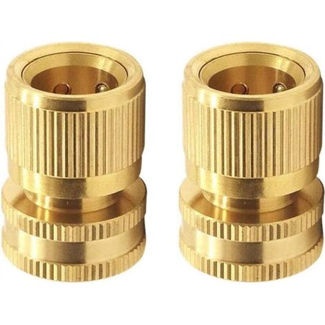 2 Pieces Quick Connect Female Thread Connector for 3/4 Inch Garden Hose for Expandable Hose, Garden Irrigation Accessories (1/5)