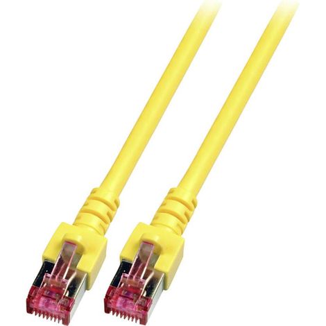 EFB Elektronik K5511.1 RJ45 Câble réseau, câble patch CAT 6 S/FTP 1.00 m jaune ignifuge, sans halogène, avec cliquet d'encastrement, contacts dor D693271 (1/5)