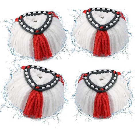 Lot de 4 Tête de Balai Serpillère 2en1 Vadrouille Serpillère pour Vileda Recharge Turbo (1/5)