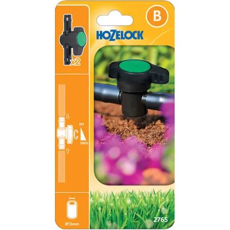 x2 Hozelock 2765 13mm Flow Control Valve For Micro Irrigation Use With 2764