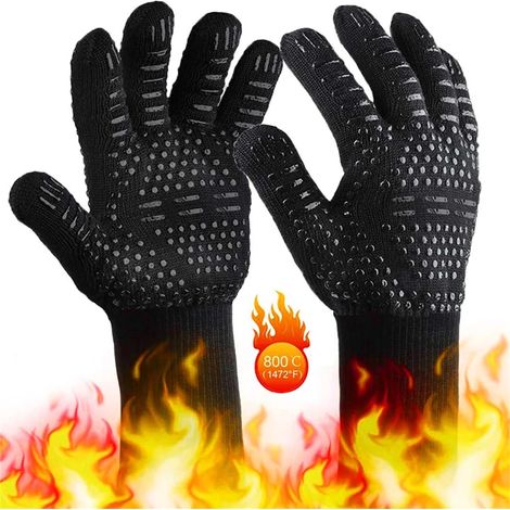Gants de barbecue en silicone résistants à la chaleur et anti-brûlures pour la cuisson, la pâtisserie, le four, accessoires de cuisine ignifugés - AquaForge (1/4)