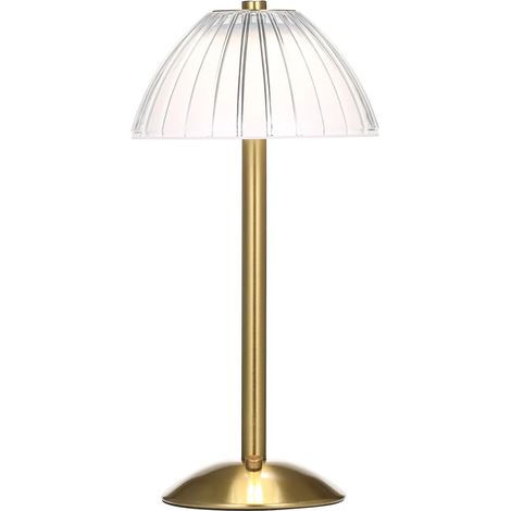 Lampe de table sans fil rechargeable USB tactile trois couleurs dimmable pour bar restaurant et chambre à coucher (1/5)
