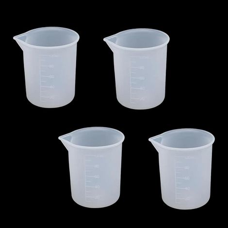 Gobelet doseur en silicone gradué (2 pièces, 100 ml) - Outil de bricolage - Blanc (1/5)