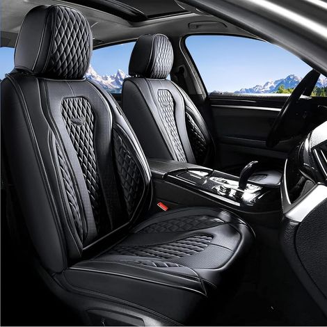 Housses de siège universelles pour Voiture, Ensembles de Housses de Protection Siège Voiture Avant 2 pièces, Cuir PU imperméable Housses Siège aux berlines SUV Pick-ups B8839 Seat (1/5)