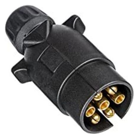 Prise Remorque 7 Broches, 12V Étanche Connecteur Prise Remorque 7 Broches Mâle, pour Caravane RV Voiture Bateau (Extrémité à Vis)