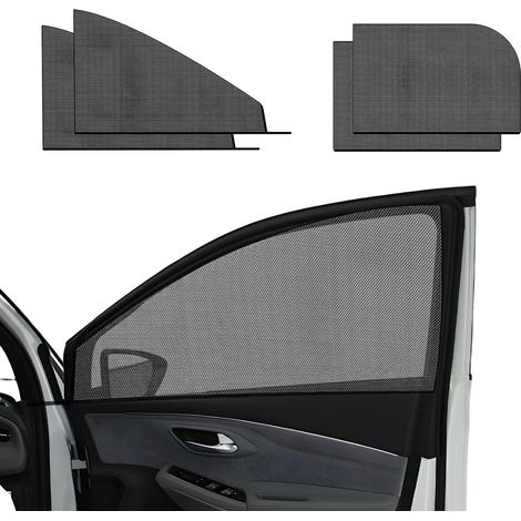 Set mit 4 Auto-Sonnenschutzblenden, automatische atmungsaktive Netz-Sonnenschutzblenden für die Heckscheiben, UV-beständige Sonnenschutzblenden für Babys und Kinder, Auto-Camping-Vorhänge, Sichtschutz