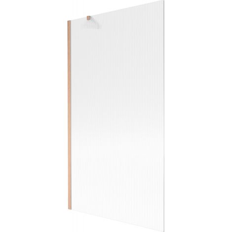 Mexen Next 1-flügelige Badewannenabtrennung 100 x 150 cm, Streifen, gebürstetes Kupfer - 895-100-000-00-09-65