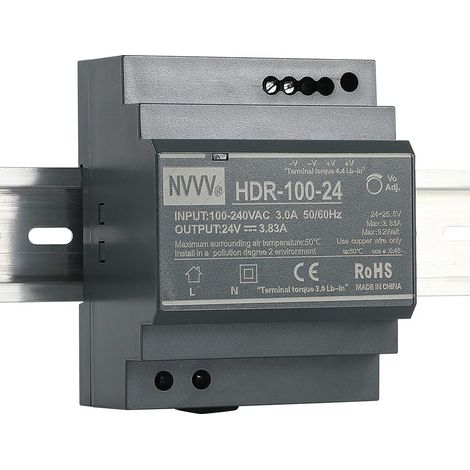 Bloc d'alimentation 24V 92W Ultra Fin sur Rail DIN Conversion AC-DC Stable pour Armoire Électrique et Automatisation/p (1/5)