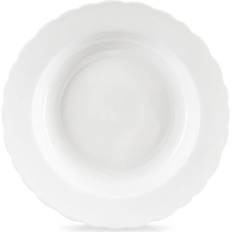 Assiette plate profonde en porcelaine Mona 24 cm, 350 ml (1/4)