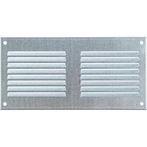 1 - Lüftungsgitter - Abluftgitter - Verzinkter Stahl mit Moskitonetz für Wand und Decke 20x10cm Silber (1/5)