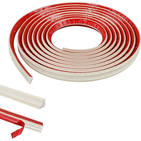 (Crème, 21 x 14 mm) Bandes de garniture de plafond flexibles autocollantes de 5 m, moulures murales en mousse pour bords de murs et de plafonds (1/5)