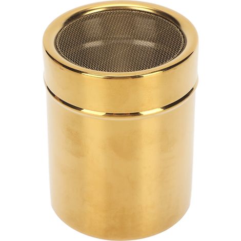 Poudreuse Inoxydable Anti-Rouille à Maillage Fin Doré pour Sucre en Poudre - Accessoire de Cuisine (1/5)