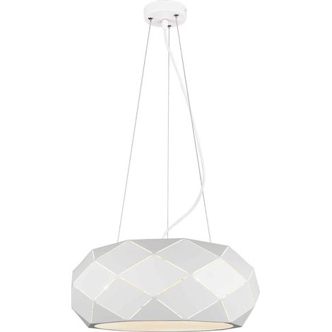 ZANDOR SOSPENSIONE METALLO BIANCO CON TAGLI LASER E DIFFUSORE D. 50CM 3 LUCI ATTACCO E27 (1/5)