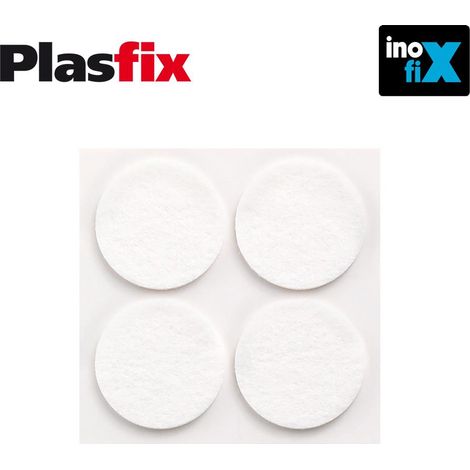 Confezione da 4 feltri adesivi sintetici bianchi Ø38mm Plasfix INOFIX