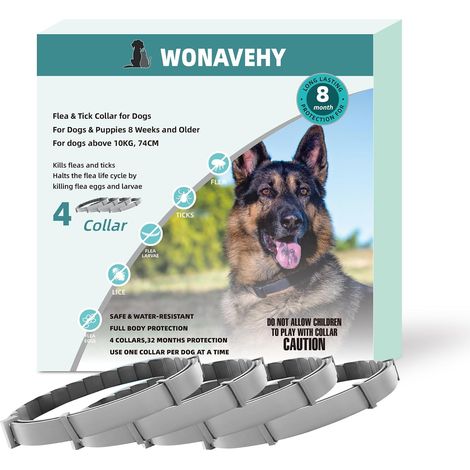 4 Collier Anti Puces et Anti-Tiques pour Chiens 74cm et Chats Collier Anti-parasites pour Chiens (1/5)