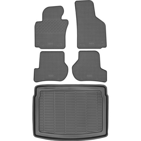 Ensemble de tapis de sol en caoutchouc pour Volkswagen Golf V Hatchback (2003-2009) + tapis de coffre (1/5)