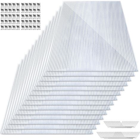 Jiubiaz 28x Polycarbonat Hohlkammerstegplatten 4mm, 20,5m² Doppelstegplatte, 100x Klammern + 100x Z-Clips, UV-beständig Für Gewächshaus Gartenbau Carports (1/5)