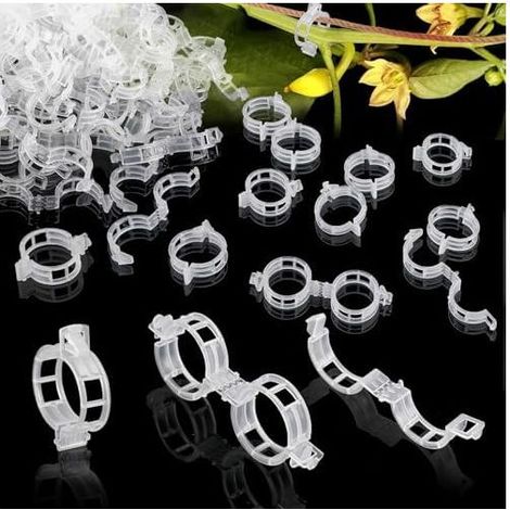 150 Stück Tomatenclips für Pflanzen, Gartenpflanzenstütze, Kletterpflanzenbinder, Gemüsepflanzen, Tomaten und Ranken (150, transparent) Transparent - (1/5)