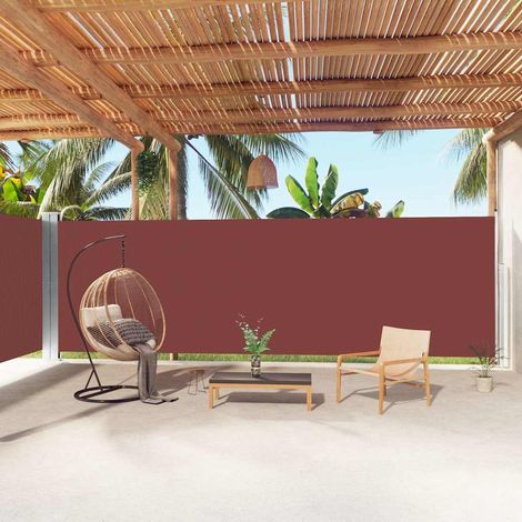 Auvent latéral rétractable - Auvent de jardin Soleil imperméable Marron 200x1000 cm BV772120 - BonneVie (1/5)