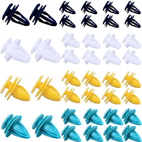 60 Pièces Clips de Fixation Voiture, Clips Plastique Voiture 8,8, 9, 9,3, 10 mm pour Auto Voitures Panneaux de Portes, Convient à la Plupart des Véhicules (1/5)