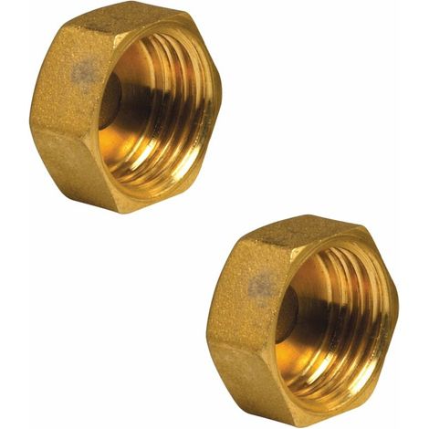 – Lot de 2 bouchons laiton femelle 20x27 – Raccord plomberie – Filetage 20x27 mm pour réparations – Durable et efficace